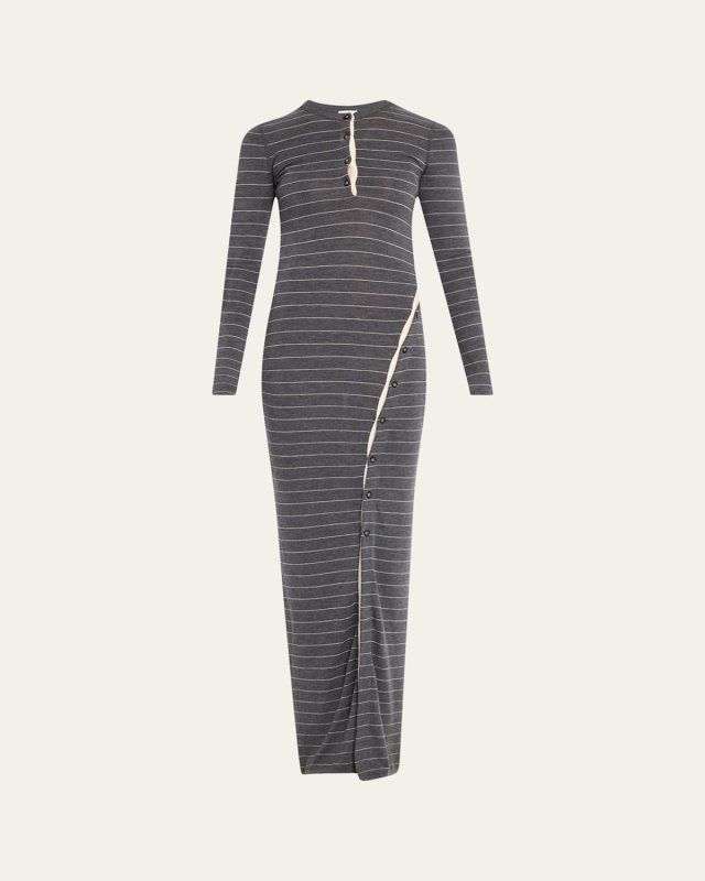 Dakoa Buttoned Fine Merino Maxi Dress